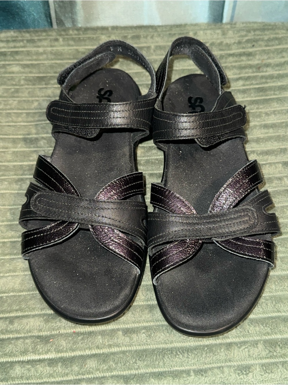 SAS Black Strappy Comfort Sandals - Picture 2 of 4